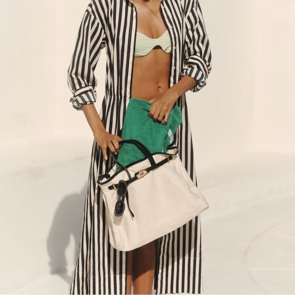 H&M Black and White Striped Dress